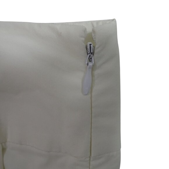 Banana Republic White Pleated Skirt Women Size 4 With Side Zipper Lined Pockets - Picture 4 of 12